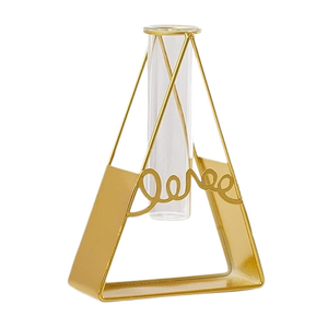 แจกันดอกไม้หลอดแก้วไฮโดรโปนิกส์ดีไซน์แบบมินิมอลใช้ในงานแต่งงานขาตั้งโลหะแจกันพืชหรูหราสำหรับบ้าน - Product Image 1