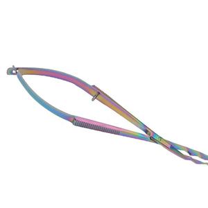 Ciseaux de sécurité à ressort en titane les plus vendus pour les sourcils et les cils, lame en acier inoxydable incurvée, fine et tranchante - Product Image 4