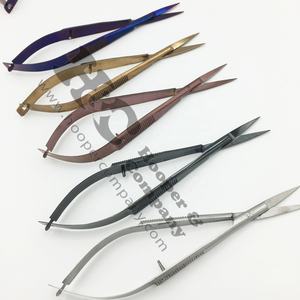 Tijeras de resorte Punta recta y Punta curva Tijera Tijeras de cejas de pestañas de acero inoxidable sostenible Logotipo personalizado Visón afilado - Product Image 1