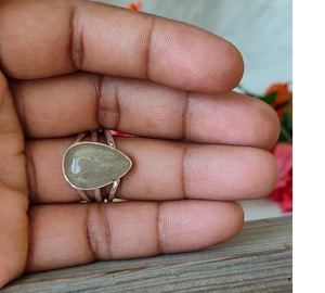 Anillo bohemio de Plata de Ley 925 hecho a mano, piedra preciosa de rutilo dorado, estilo bohemio artesanal único, joyería cristiana para mujer, venta al por mayor - Product Image 2