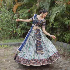 Lehenga choli แบบดั้งเดิมสำหรับผู้หญิงอินเดียคอลเลกชัน navratri สวยชุดปาร์ตี้ lehenga - Product Image 4