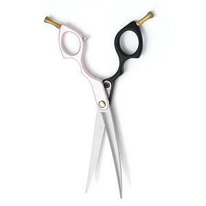 กรรไกรตัดขนสัตว์เลี้ยงกรรไกรตัดขนสัตว์เลี้ยงแบบโค้งสีเงิน6.5นิ้วพร้อมที่วางสองนิ้ว - Product Image 5