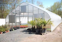 10x30m Légumes Tomate Tunnel Gothique Serre Polycarbonate Galvanisé cadre en acier Film Personnalisé Serre Agricole Kit