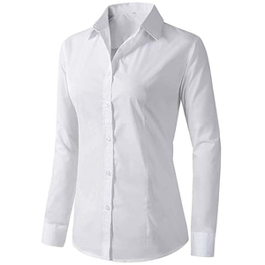 Camisa de Vestir Blanca Sencilla para Mujer, Ropa Formal de Trabajo - Product Image 3