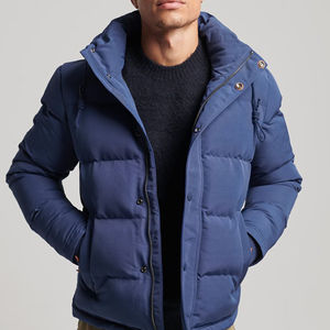 2025 nueva chaqueta acolchada de moda para hombre de calle alta, bombardero de cuello de béisbol de invierno, patrón informal personalizable con soporte de poliéster - Product Image 2