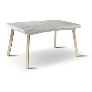 Klas โต๊ะรับประทานอาหารสแตนเลสสุดหรูทันสมัยพร้อมหินอ่อนด้านบนประกอบและขยายได้สำหรับโรงแรมและวิลล่า - Product Image 6