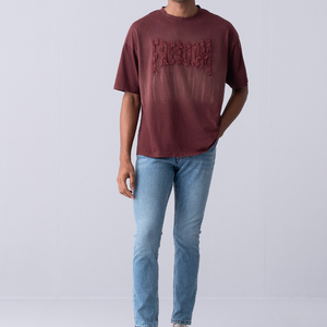 Camiseta de Algodón 220g con Estampado Personalizado, Corte Regular, Ecológica, Hombros Caídos, Estilo Urbano, Venta Directa de Fábrica - Product Image 3