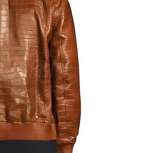 Blouson en cuir bomber streetwear pour hommes, élégant, fabriqué au Pakistan, vestes en cuir pour hommes, cuir véritable, tendance - Product Image 4