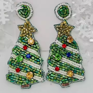 Pendientes de diamantes de imitación de caramelo de Color navideño brillo exagerado rojo verde cristal fiesta aros grandes para regalos de joyería de fiesta - Product Image 5