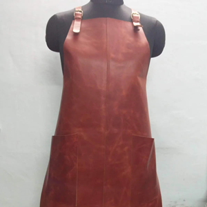 ผ้ากันเปื้อนหนังแท้สำหรับร้านอาหาร100% ทำจากหนังแท้มีกระเป๋าทำจากหนังแท้ - Product Image 1