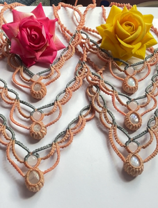 Collar de macramé hecho a mano, piedras preciosas de piedra lunar arcoíris, forma ovalada de 15X20MM, hilo de Color negro para fiesta, regalo de San Valentín - Product Image 3