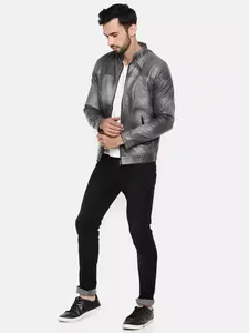 Chaqueta de Cuero, Prenda Exterior Informal y Cómoda para Invierno y Otoño, Chaqueta de Moda Duradera de Manga Larga para Hombre - Product Image 5