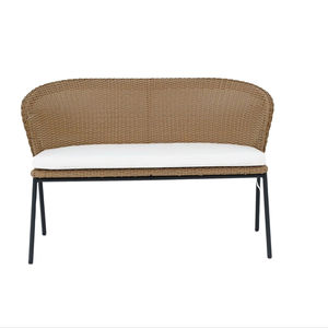 Stacking dining <b>bench</b> with <b>cushion</b>, brown color - Product Image 1