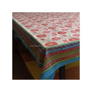 Nueva tendencia fabricante indio Chokor Dali hecho a mano 100% bloque de algodón impreso mantel hecho a mano para suministro a granel - Product Image 3