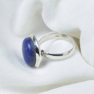 Handmade Unisex 925 Sterling Silver <b>Ring</b> Vintage Style Unique Jewelry with <b>Lapis</b> <b>Lazuli</b> Gemstone and Diamond for Women - Product Image 2