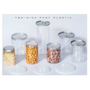 OEM ODM High Quality Clear Gift Food Jars Round PET Plastic Jars with Lids for Home Storage Organization