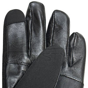 Best <b>Gloves</b> For Cold Weather Black Leather <b>Sheepskin</b> and Soft Warm Fleece Blend Touchscreen Adjustable Strap <b>Mens</b> Fleece <b>Gloves</b> - Product Image 6