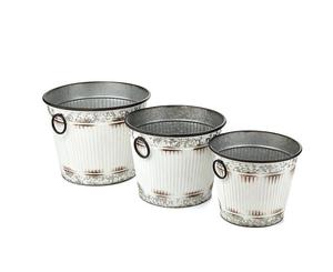 Juego de 3 macetas de pared interior y exterior de lujo galvanizadas para Decoración - Product Image 1