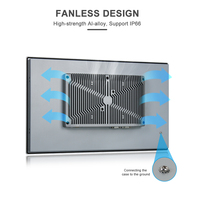 PC industriel à écran tactile capacitif/résistif en alliage d'aluminium IP65 de 17,3 pouces, encastrable/montable au mur, en stock