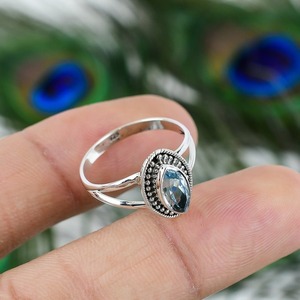 Handmade 925 <b>Sterling</b> <b>Silver</b> Agate Bezel <b>Set</b> <b>Ring</b> for Women's Rhodium Plated Solid Wedding Engagement Party Jewelry Trendy - Product Image 3