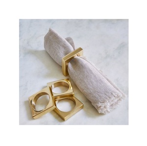 Modernos anillos de servilleta de metal reutilizables, ideales para cenas diarias, comidas festivas, eventos y decoración del hogar con estilo sofisticado. - Product Image 2