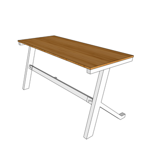 BFYB003-YBamboo 140x60cm Computer <b>Desk</b> with Assembled Iron Legs - Product Image 5