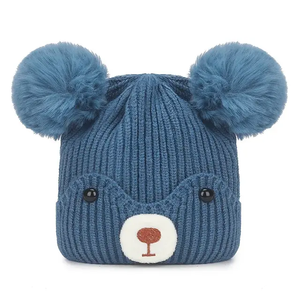 Gorro cálido de invierno a la moda para bebé, diseño de punto a la moda para niños con patrón liso, algodón suave, transpirable, a prueba de frío - Product Image 3