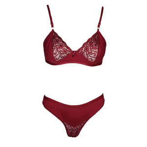 Ensemble soutien-gorge et culotte pour femme - Bordeaux - Product Image 1