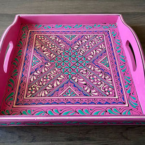 Bandeja de Servicio de Diseño con Recubrimiento de Esmalte de Madera MDF, Bandeja de Mesa de Alta Calidad para Hoteles y Restaurantes - Product Image 1