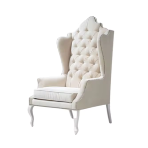 Chaises de trône en bois à dossier haut fabrication de banquets de mariage d'hôtel en chaises de trône de coussin en tissu d'Indonésie - Product Image 1