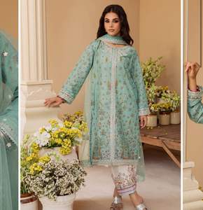 Dames de concepteur élégantes du fournisseur d'usine directe Salwar Kameez bonne qualité robe de pelouse décontractée 2025 Desgin Collection mère - Product Image 5
