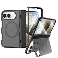 Étui pour iPhone Duo AilesTecca, finition mate, avec support arrière caché, protection d'écran, protection de la charnière, étui magnétique pour téléphone portable
