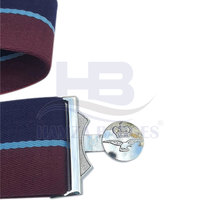 Ceinture d'uniforme réglable en polyester, coton et nylon, robuste, personnalisée, motif rayé élégant, tissu de qualité supérieure, boucle antidérapante