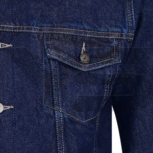 แจ็กเก็ตยีนส์ลำลองสำหรับผู้ชายพิมพ์ลายโลโก้แบบกำหนดเอง - Product Image 5