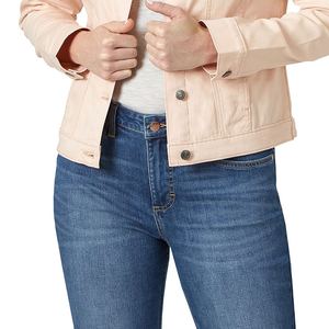 Chaqueta vaquera de algodón para mujer de primavera y otoño, prendas de vestir exteriores informales de manga larga, moda OEM, venta al por mayor, diseño personalizado asequible - Product Image 5