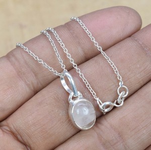 925 <b>Solid</b> Silver Classical <b>Pendant</b> Jewelry for Women 925 Sterling Silver Moonstone Gemstone Boho Style Handmade <b>Pendant</b> Gift - Product Image 2