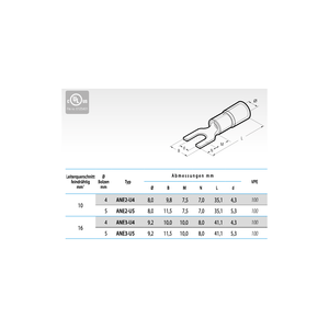 สายเคเบิลไนลอนหุ้มฉนวน ANE2-U5 Cembre 10mm ² U5 - Product Image 1
