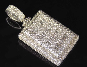 Colgante de diamante redondo y Baguette de forma cuadrada completamente helada en S925 plata Hip Hop fiesta boda desgaste joyería para hombres y mujeres - Product Image 1