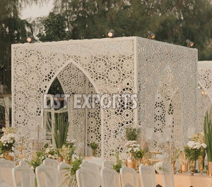 Mandap d'inspiration marocaine pour les mariages indiens USA Ensemble de décoration Mandap de mariage indien Maharani blanc moderne Prix d'usine - Product Image 3