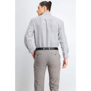 Camicia Elegante da Uomo Slim-Fit in Popeline Bianca Taglia M, Traspirante, Antipiega, Maniche Lunghe, Design Geometrico - Product Image 2