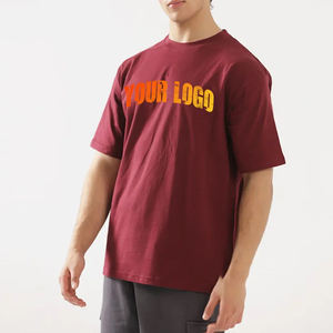 Camisetas de gran tamaño personalizadas de algodón 100%, camiseta de peso pesado, Camiseta de cuello redondo de algodón 100%, camiseta transpirable holgada con cuello redondo - Product Image 4