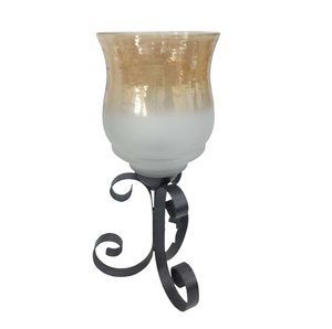 Soporte de pilar de vela de hierro y madera decorativo clásico soporte de vela de diseño clásico para decoración de Navidad hecho a mano - Product Image 6