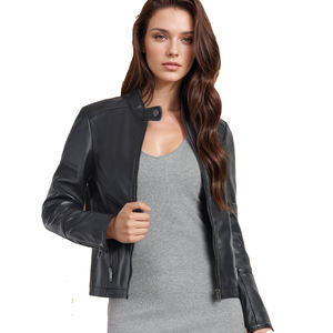 Veste en cuir véritable personnalisée pour femme | Vêtements d'extérieur haut de gamme Slim Fit | Fournisseur de gros OEM ODM Fabricant - Product Image 5