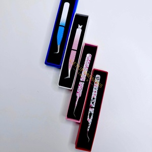 Pinzas para Pestañas de Alta Calidad GETUP BROSONS IMPEX 90/45/isolations de Acero Inoxidable, Múltiples Colores, Punta Suave, Agarre de Diamante - Product Image 2