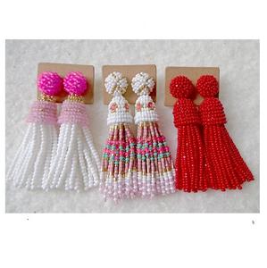 Pendientes de cuentas de semillas hechos a mano, joyería colgante Boho ligera, venta al por mayor, pendientes de gota de moda con cuentas para mujeres y niñas - Product Image 1