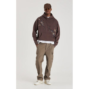 OEM nouvelle mode sweat à capuche brodé en coton épais pour hommes - Product Image 3