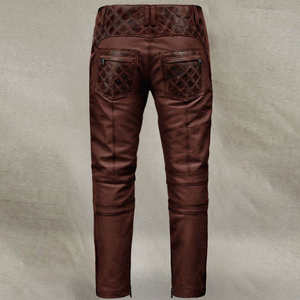 กางเกงหนังแท้คุณภาพดีขายดี ทรงตรง เอวยางยืดปานกลาง ผ้าแคนวาส สไตล์ไฮสตรีท สำหรับผู้ชาย มีหลายขนาดและหลายสี - Product Image 3