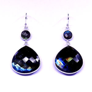 Pendientes de Plata de Ley 925 con Baño de Oro, Gemvanity SE758, Diseño Clásico en Forma de Gota para Mujer, Ideales para Aniversario - Product Image 1