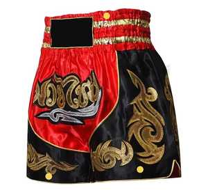 กางเกงขาสั้นผ้าซาตินสำหรับมวยไทยทำจากโพลีเอสเตอร์สำหรับต่อยมวย - Product Image 1