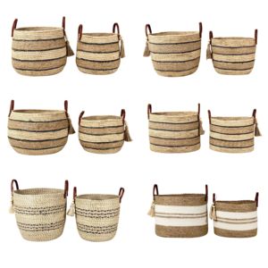 Organisateur fait main paniers maison couture jonc de mer jacinthe d'eau panier de Jute stockage de blanchisserie vanité organisateur création de stockage - Product Image 1